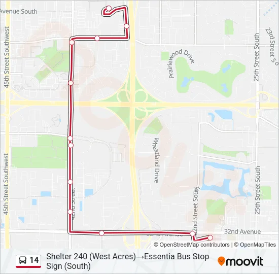 14 Bus Line Map