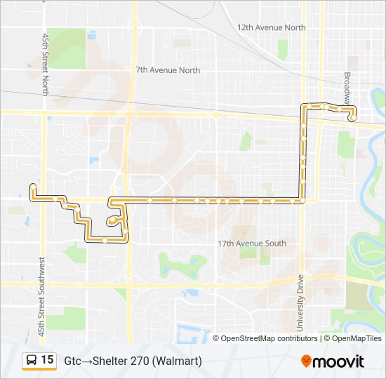 15 Bus Line Map