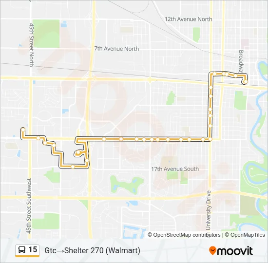 15 Bus Line Map