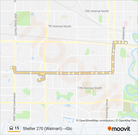 15 Bus Line Map