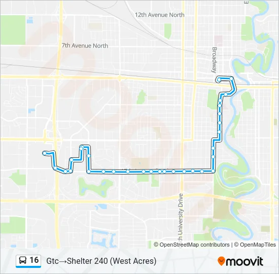 16 Bus Line Map