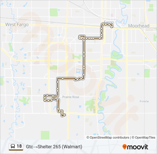 18 Bus Line Map