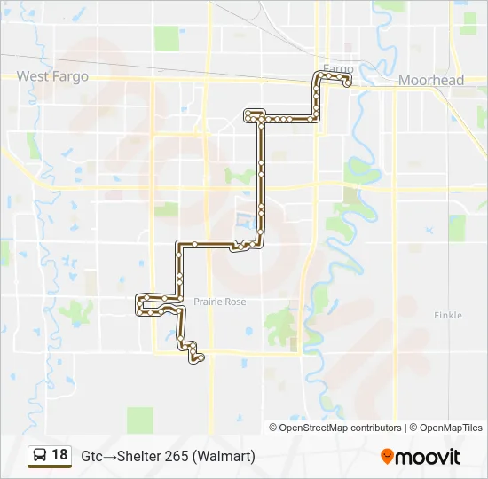 18 Bus Line Map
