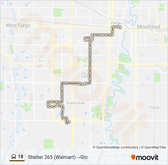 18 Bus Line Map