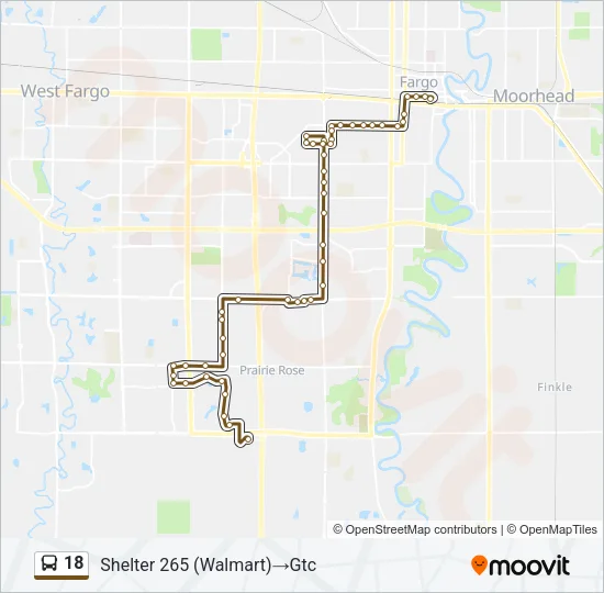 18 Bus Line Map
