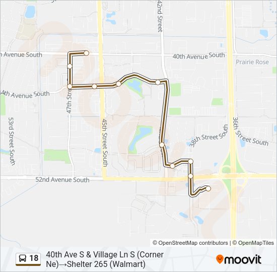 18 Bus Line Map