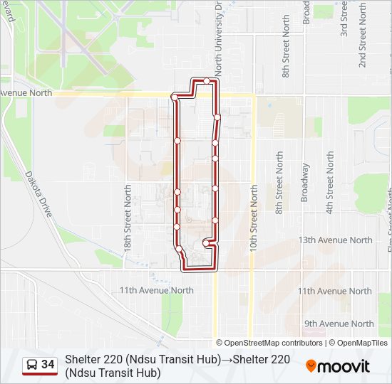 34 Bus Line Map