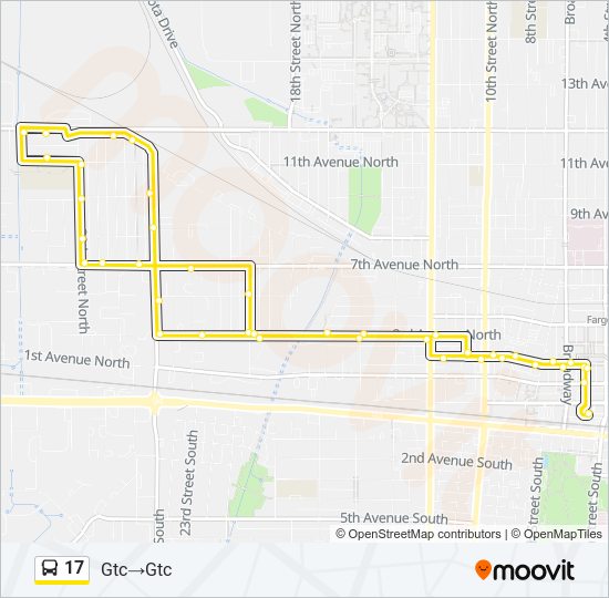 17 bus Line Map