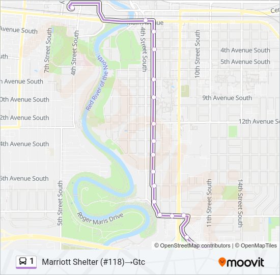 1 Bus Line Map