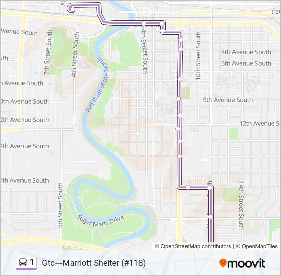 1 Bus Line Map