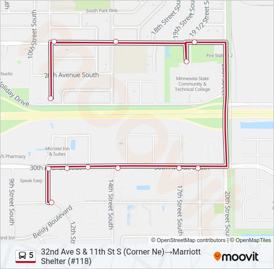 5 Bus Line Map