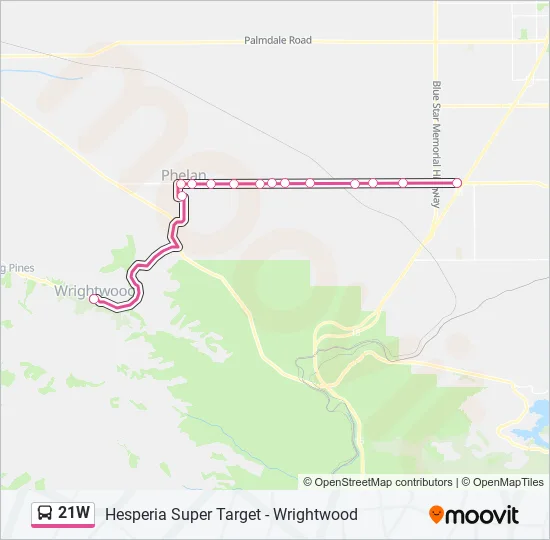 21W Bus Line Map