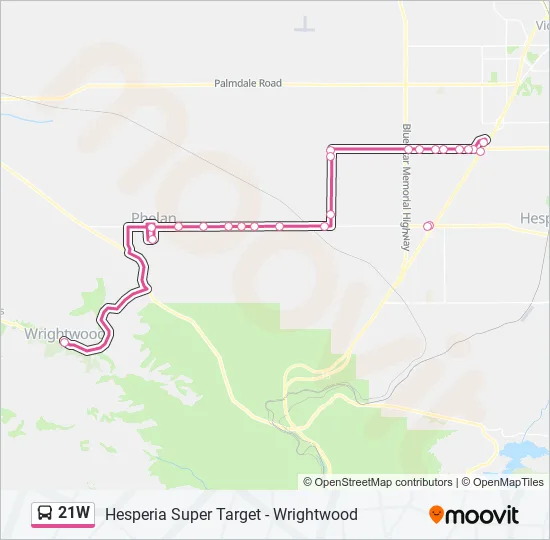 21W Bus Line Map