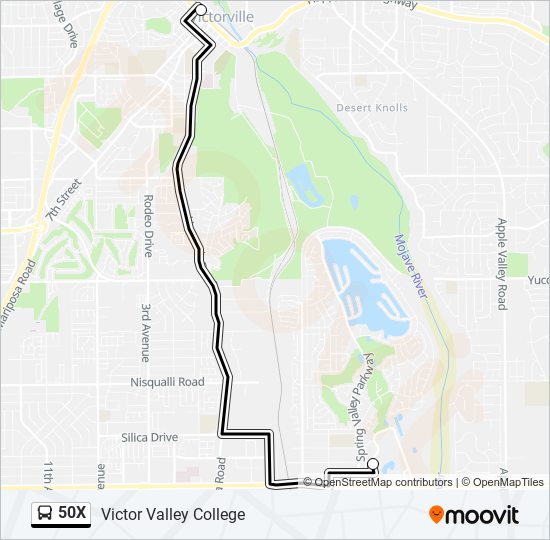 50X bus Line Map