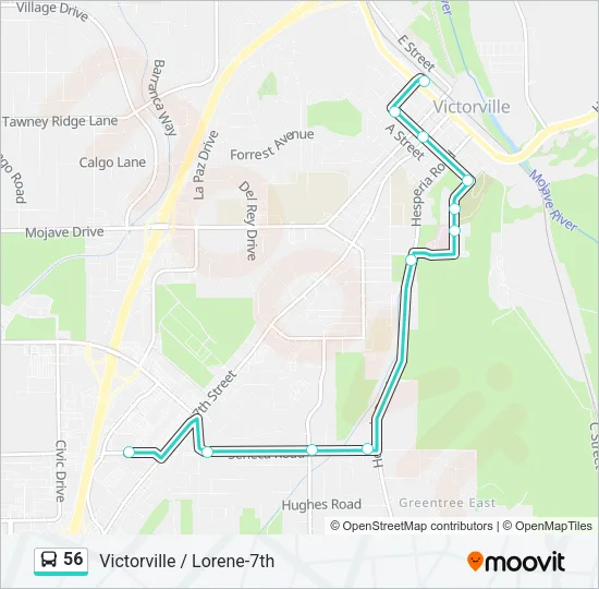 56 Bus Line Map