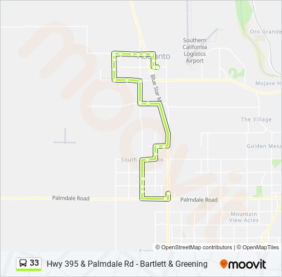 33 bus Line Map