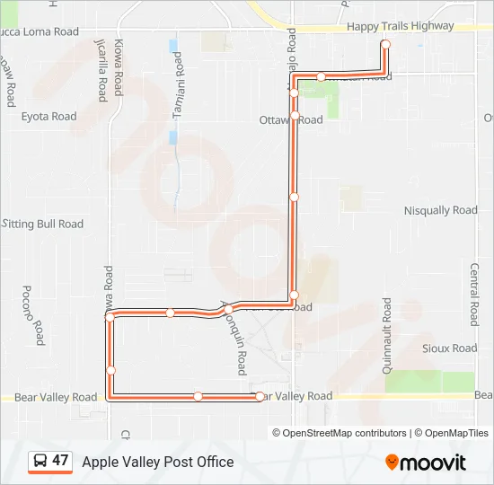47 Bus Line Map