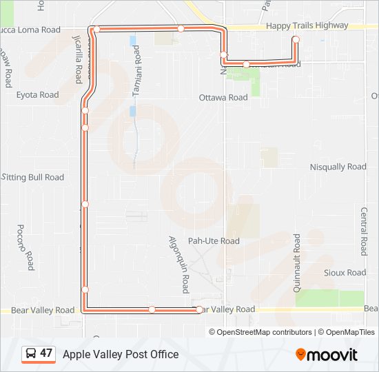 47 bus Line Map