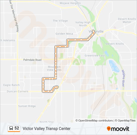 52 Route Schedules, Stops & Maps Victor Valley Mall (Updated)