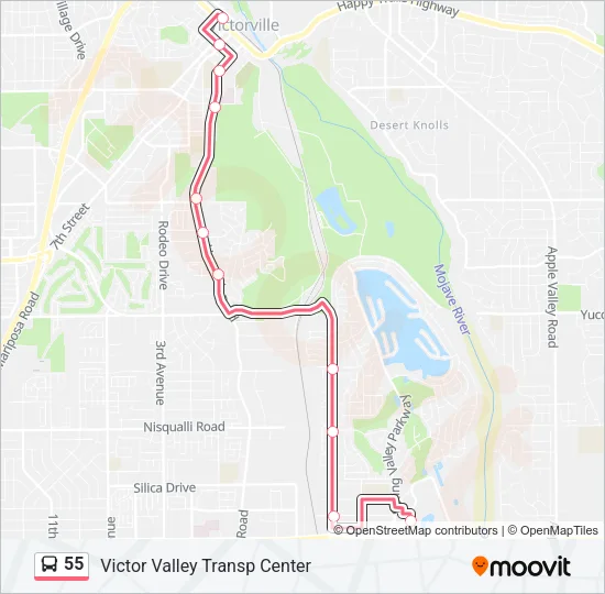 55 Bus Line Map