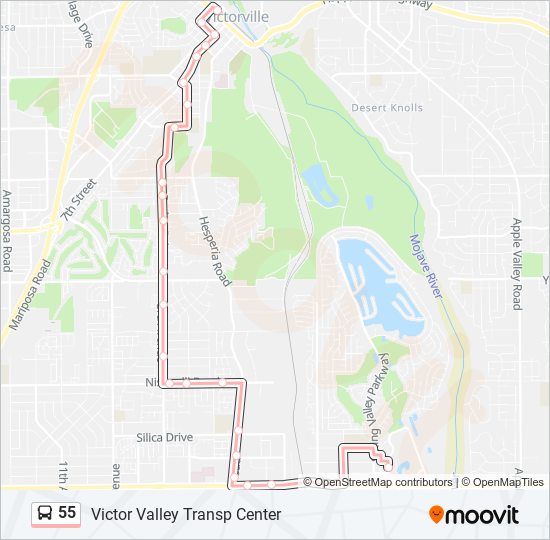 55 bus Line Map