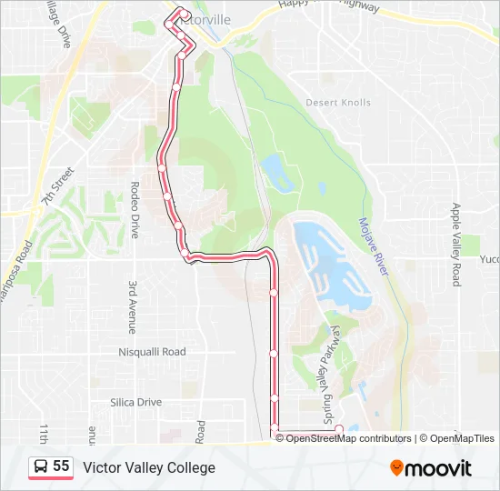 55 Bus Line Map
