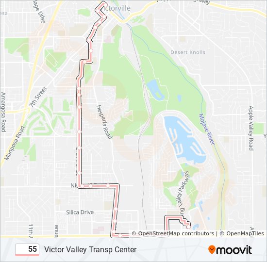 Mapa de 55 de autobús