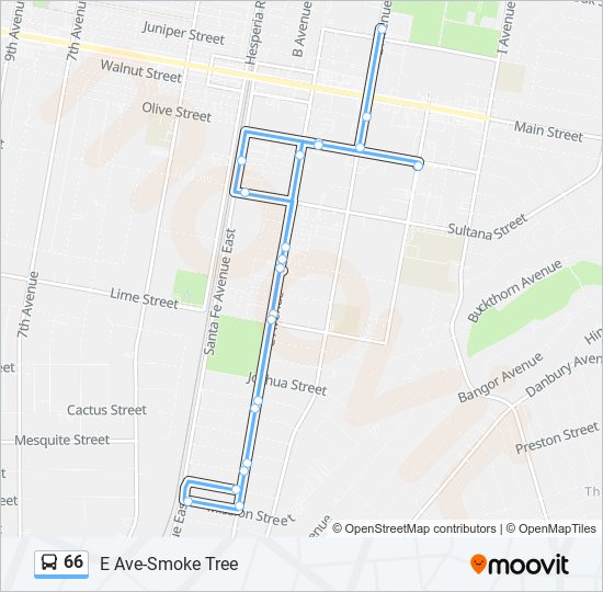 66 bus Line Map