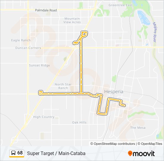 68 bus Line Map