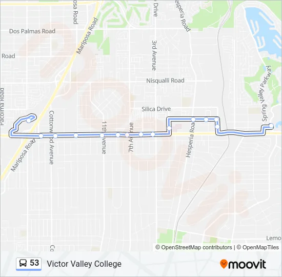 53 Bus Line Map