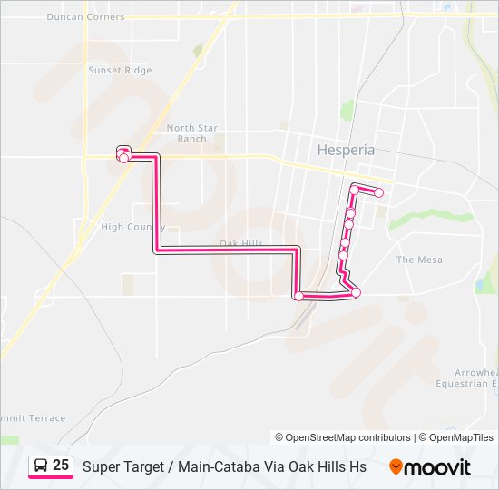 25 bus Line Map