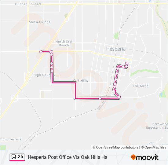 25 bus Line Map