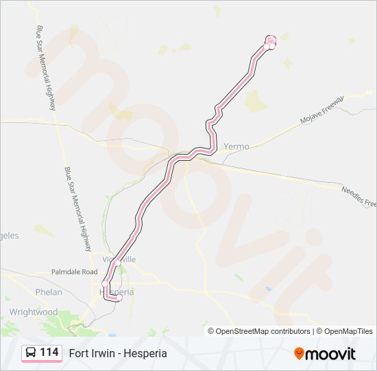 114 Bus Line Map