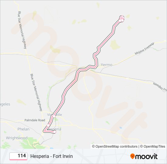 Mapa de 114 de autobús