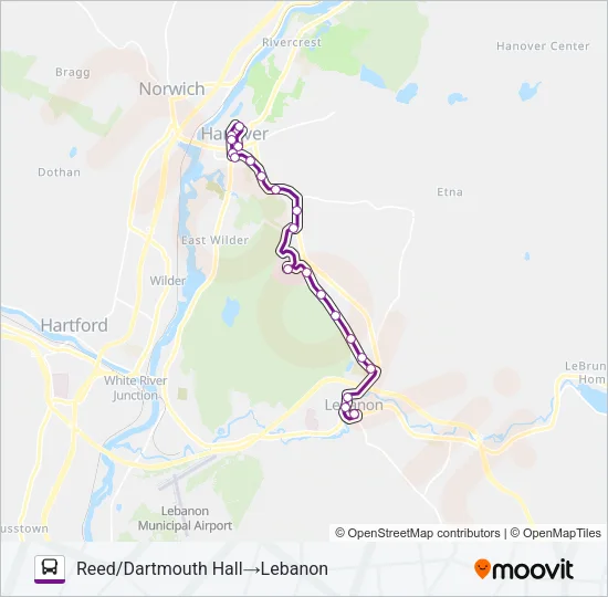 BLUE-RED Bus Line Map