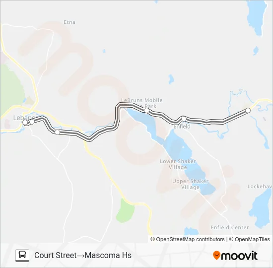 ENFIELD-CANAAN Bus Line Map
