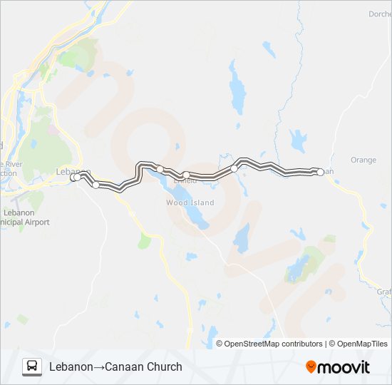 ENFIELD-CANAAN bus Line Map