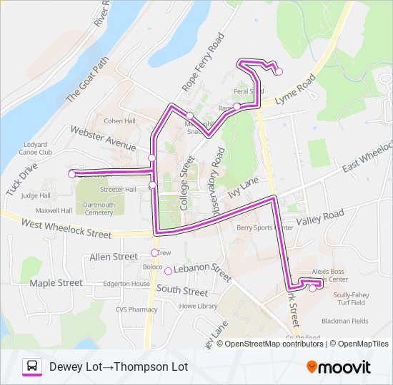 Mapa de DOWNTOWN SHUTTLE de autobús