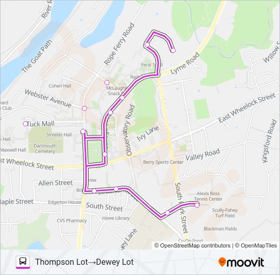 DOWNTOWN SHUTTLE Bus Line Map
