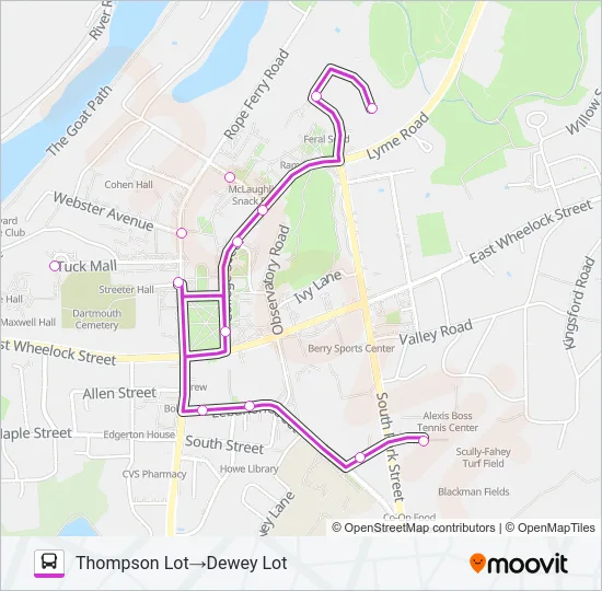 DOWNTOWN SHUTTLE Bus Line Map