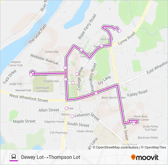 DOWNTOWN SHUTTLE Bus Line Map