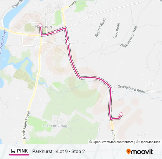 PINK Bus Line Map