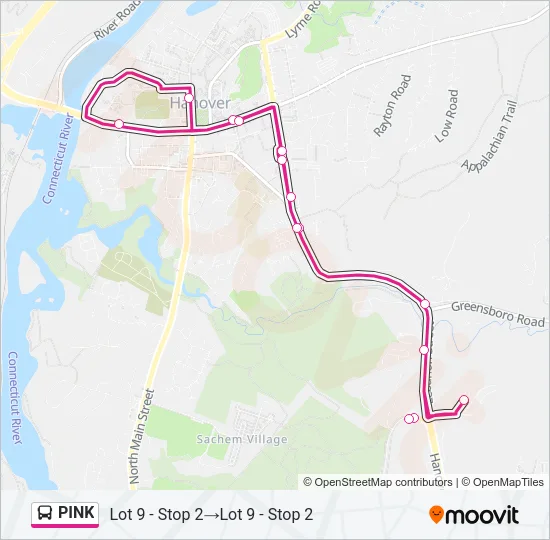PINK Bus Line Map