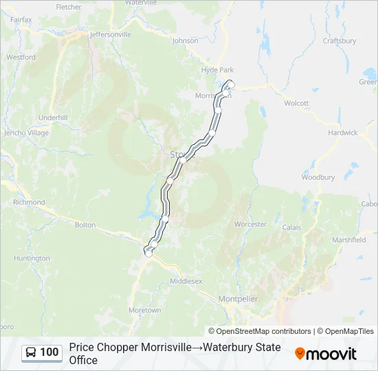 100 Bus Line Map
