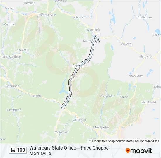 100 Bus Line Map