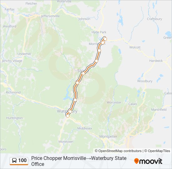 Mapa de 100 de autobús