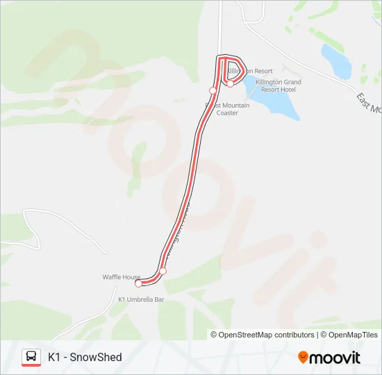 K1 - SNOWSHED Bus Line Map
