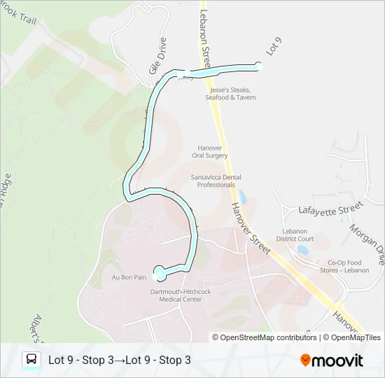 LOT 9 SHUTTLE Bus Line Map