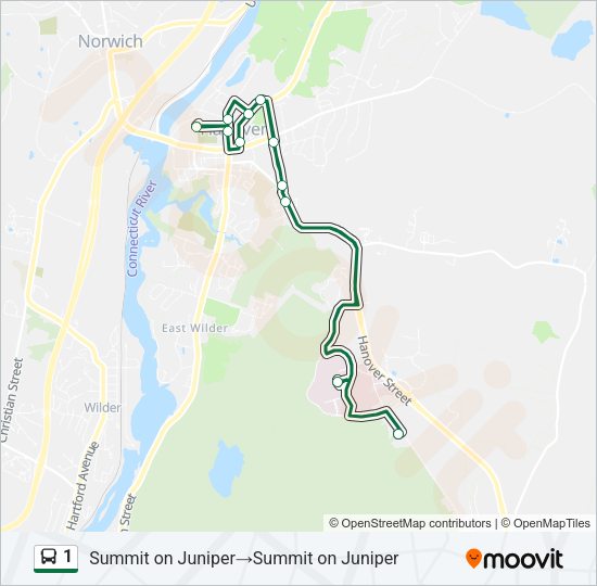 1 Bus Line Map
