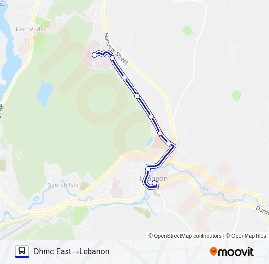 BLUE ROUTE Bus Line Map